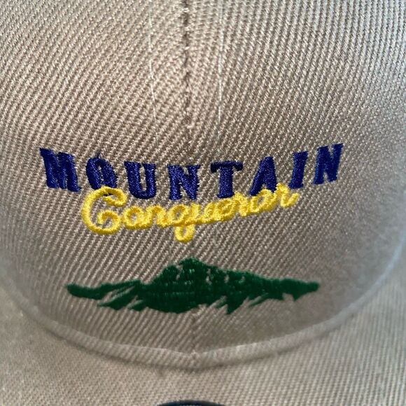 Mountain Conqueror Cap Hat Unisex Snapback Adjustable Brown Embroidered - Picture 2 of 9